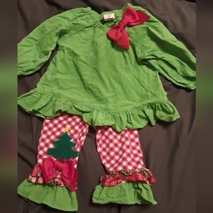 Christmas boutique outfit, baby girl 6-9 months